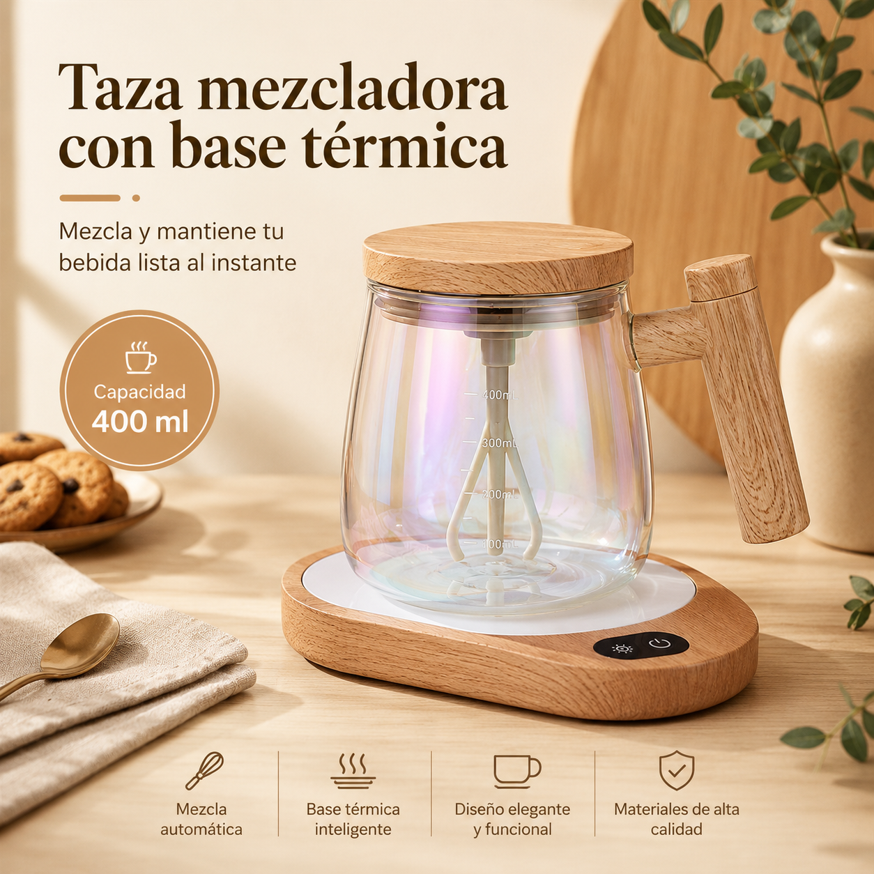 Taza agitadora automática
